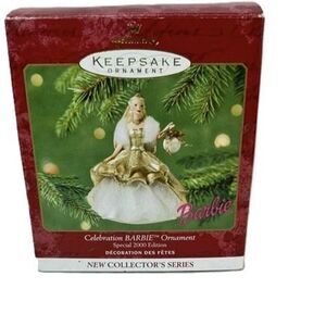 2000 Hallmark Keepsake Celebration Barbie Ornament Special Edition Gold Dress